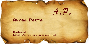 Avram Petra névjegykártya